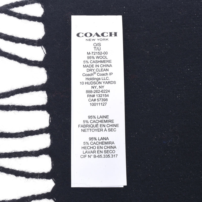 COACH 教练签名消声器 + 针织帽套装黑色 C0647 中性羊毛 95% 羊绒 5% 消声器未使用银藏