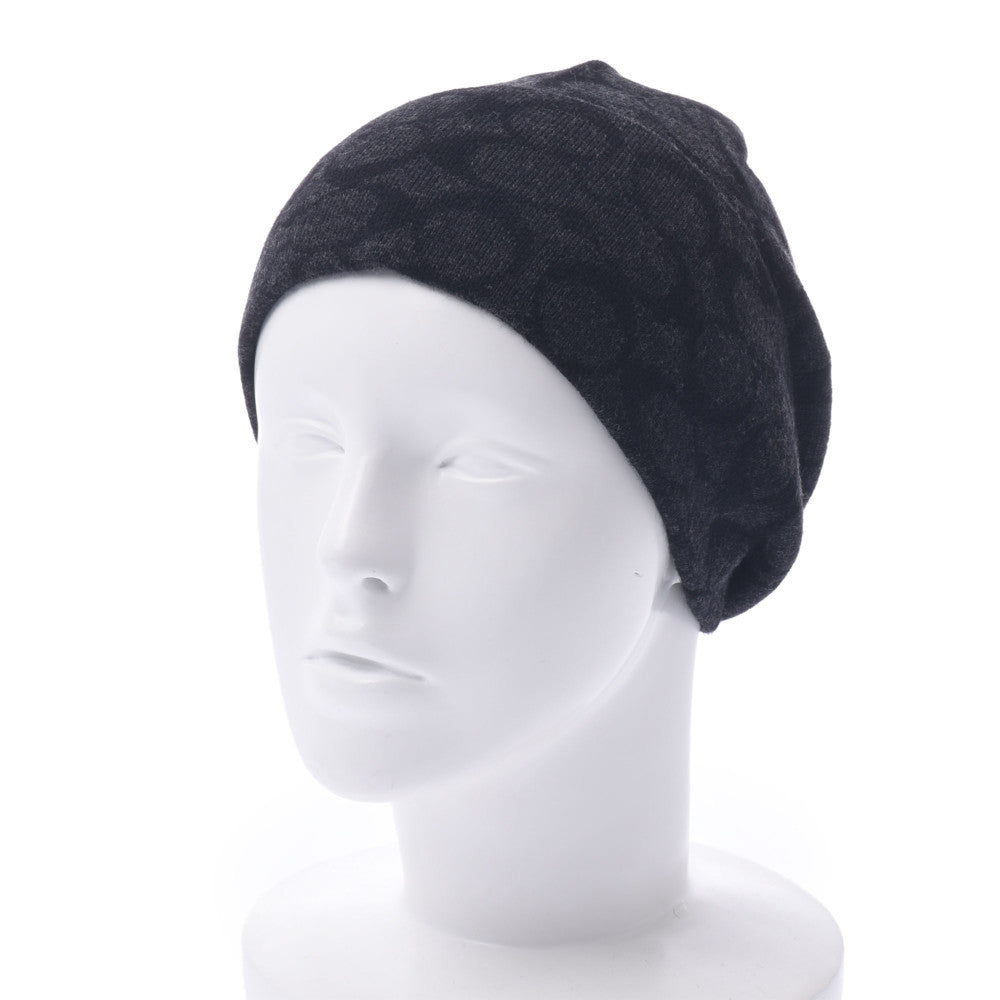 コーチ　マフラー　ニット帽　セット コーチシグネチャー マフラー&ニット帽セット 黒 ユニセックス