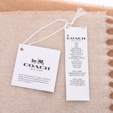 COACH Coach Carriage Handle Oversized Large Format Camel × Chalk 4622 Unisex Wool 100% Muffler Unused Ginzo