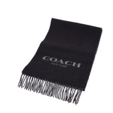 COACH コーチ 黒/グレー 76053 ユニセックス ウール95％/カシミヤ5％ マフラー 未使用 銀蔵