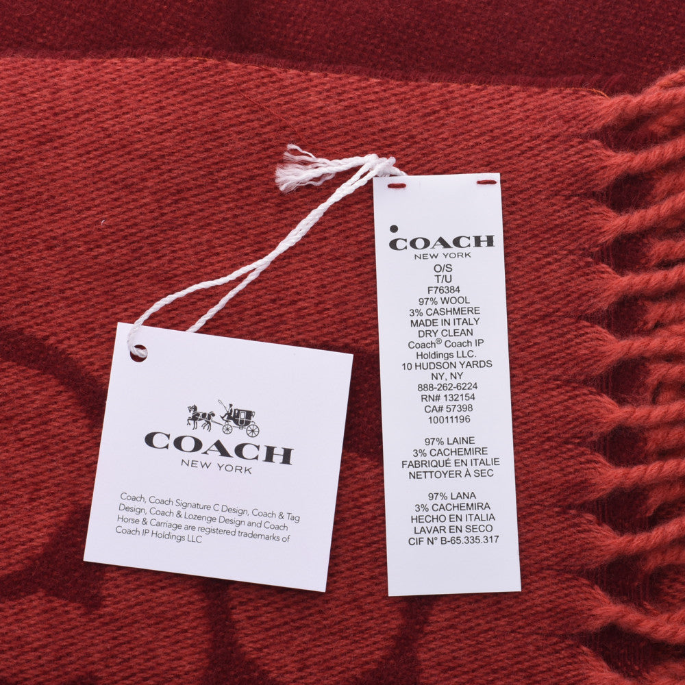 コーチシグネチャー 赤 ユニセックス マフラー F76384 COACH