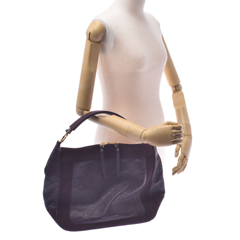 Authentic Louis Vuitton Purple Suede Empreinte Leather Audacieuse MM  Shoulder Bag