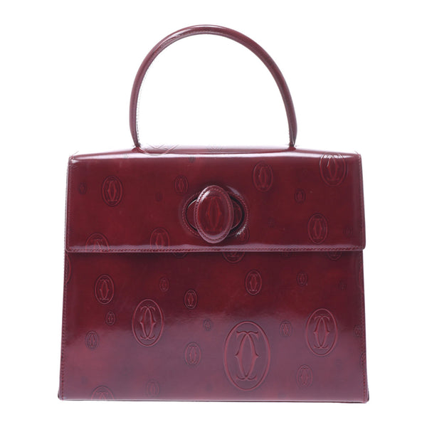 Cartier Cartier Happy Birthday Bordeaux Women Enamel Handbag B Rank Used Silgrin