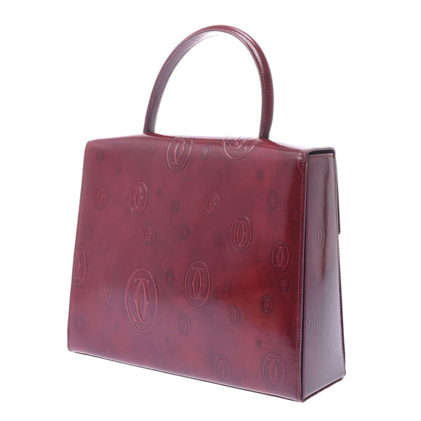 Cartier Cartier Happy Birthday Bordeaux Women Enamel Handbag B Rank Used Silgrin