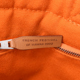 Hermes Hermes Footto MM French Festival Hawaii Limited波尔多/橙色帆布手提袋A级使用水池