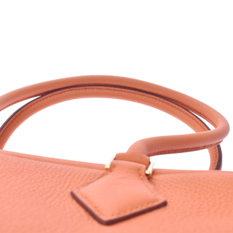 Hermes Hermes Prumm 28 Orange Gold Bracket □ H-engraved (around 2004) Ladies Togo Handbags A rank used sinkjo