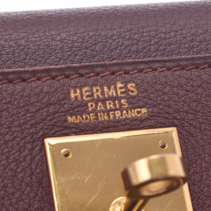 Hermes Hermes Kelly 32 Instead of Way Bag Havana Gold Bracket □ A Engraved (around 1997) Ladies Triyo Clemance Handbag B Rank Used Sinkjo