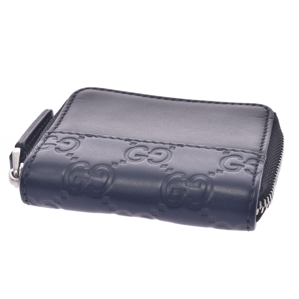 GUCCI グッチ グッチシマ 小銭入れ 黒/紺 408842 ユニセックス レザー 