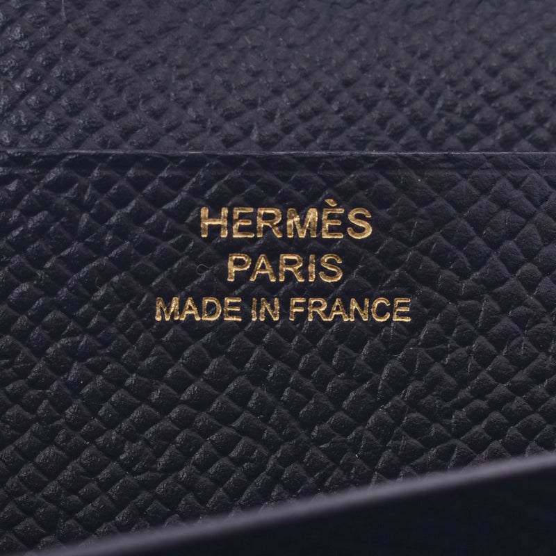 Hermes Hermes Beams Frame Black Gold Bracket C Engraved (around 2018) Unisex Voepson Long Wallet A-Rank Used Silgrin