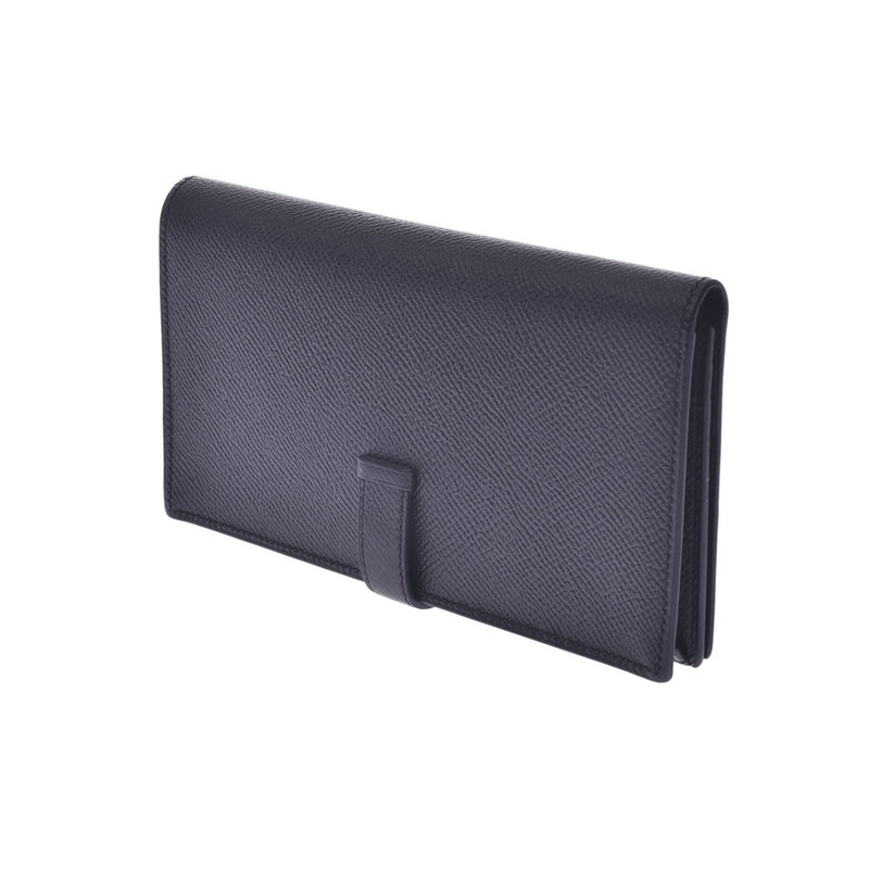 Hermes Hermes Beams Frame Black Gold Bracket C Engraved (around 2018) Unisex Voepson Long Wallet A-Rank Used Silgrin