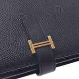 Hermes Hermes Beams Frame Black Gold Bracket C Engraved (around 2018) Unisex Voepson Long Wallet A-Rank Used Silgrin