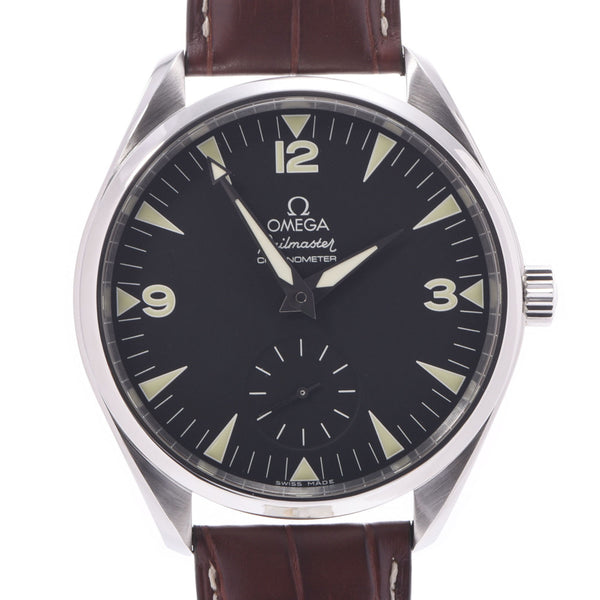 Omega Omega Seamaster Aqua Terra Lail Master Back Ske 2806.52.37 Men's SS / Leather Watch Hand-rolled Black Table A-Rank Used Silgrin