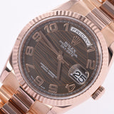ROLEX Rolex Day Date 118235 Men's RG Watch Automatic Brown Wave Table A-Rank Used Sinkjo