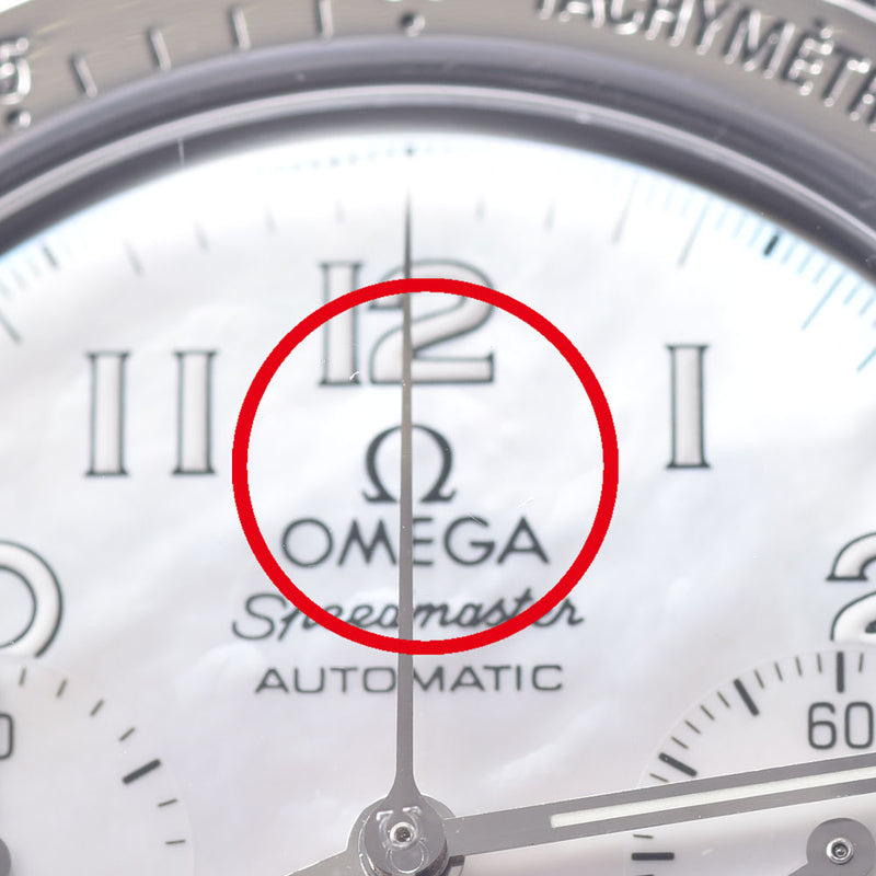 OMEGA オメガ スピードマスター クロノグラフ 3802.70.56 メンズ SS/革 腕時計 自動巻き シェル文字盤 ABランク 中古 銀蔵