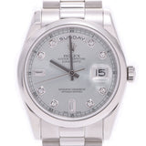ROLEX Rolex Day Date 10P Diamond 118206A Men's PT Platinum Watch Automatic Silver Shaver A-Rank Used Silgrin