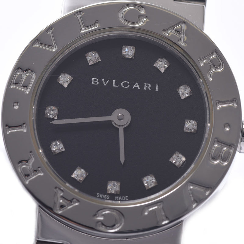 BVLGARI宝格丽Bvlgari 23 12P钻石BB23SS女士SS手表石英黑色表盘排名二手Ginzo