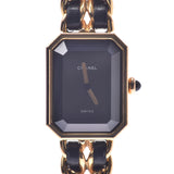 CHANEL シャネルプルミエールサイズ L Lady's GP/ leather watch quartz lindera board AB rank used silver storehouse