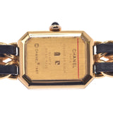 CHANEL シャネルプルミエールサイズ L Lady's GP/ leather watch quartz lindera board AB rank used silver storehouse