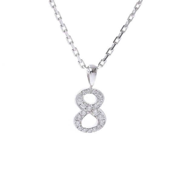 Eyefunny I Fie Nie Number 8 Ladies K18WG Necklace A-Rank Used Sinkjo