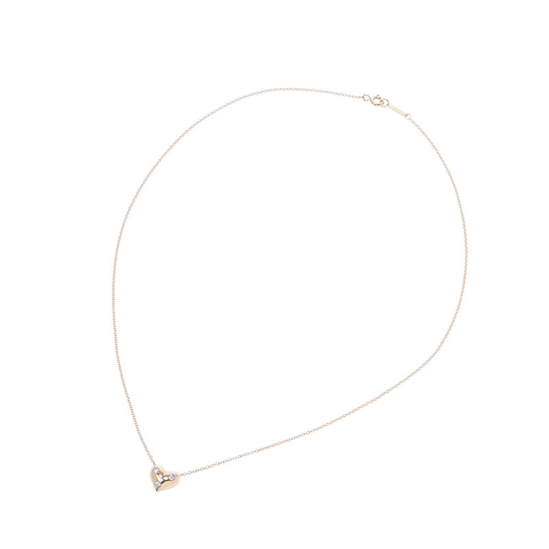 Tiffany & CO. Tiffany Dots Heart Necklace Ladies K18 YG / PT950 / Diamond Necklace A-Rank Used Silgrin