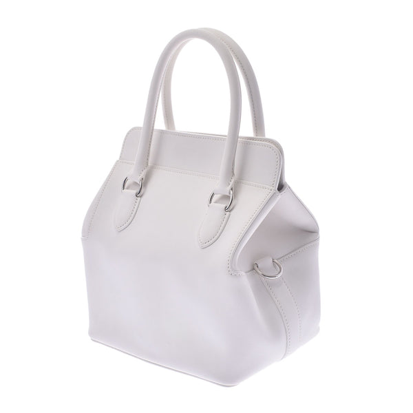 Hermes Hermes Tool Box 20 2WAY Bag White Silver Bracket T Engraved (around 2015) Women's Vase Fift Handbag A rank used Silgrin