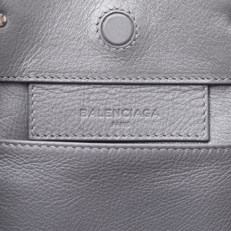 BALENCIAGA バレンシアガ ペーパー ミニ 2WAYバッグ シルバー レディース カーフ ハンドバッグ ABランク 中古 銀蔵