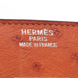 Hermes Hermes Burkin 35 Orange Silver Bracket □ J-engraved (around 2006) Unisex Austrich Handbag AB Rank Used Sinkjo