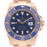 ROLEX Lorex Submarina Deite 116618LB Men' s YG wristwatch, automatic winding, Blue Chord, A rank used silver.