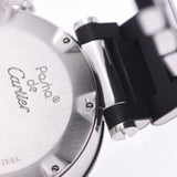 CARTIER Cartier Pasha Seatimer Chrono W31088U2 Men's SS/Rubber Watch Automatic Black Dial AB Rank Used Ginzo