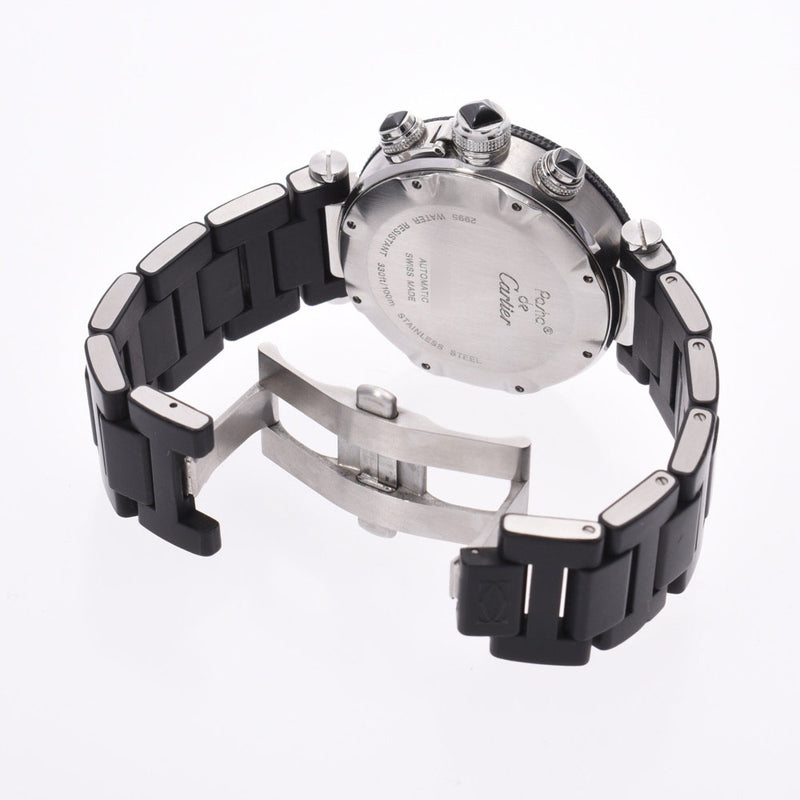 CARTIER CARTIER PASHA CITIMER CHRONO W31088U2男士SS /橡胶手表自动黑桌AB排名使用SILGRIN