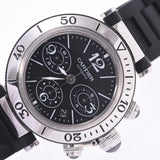 CARTIER CARTIER PASHA CITIMER CHRONO W31088U2男士SS /橡胶手表自动黑桌AB排名使用SILGRIN