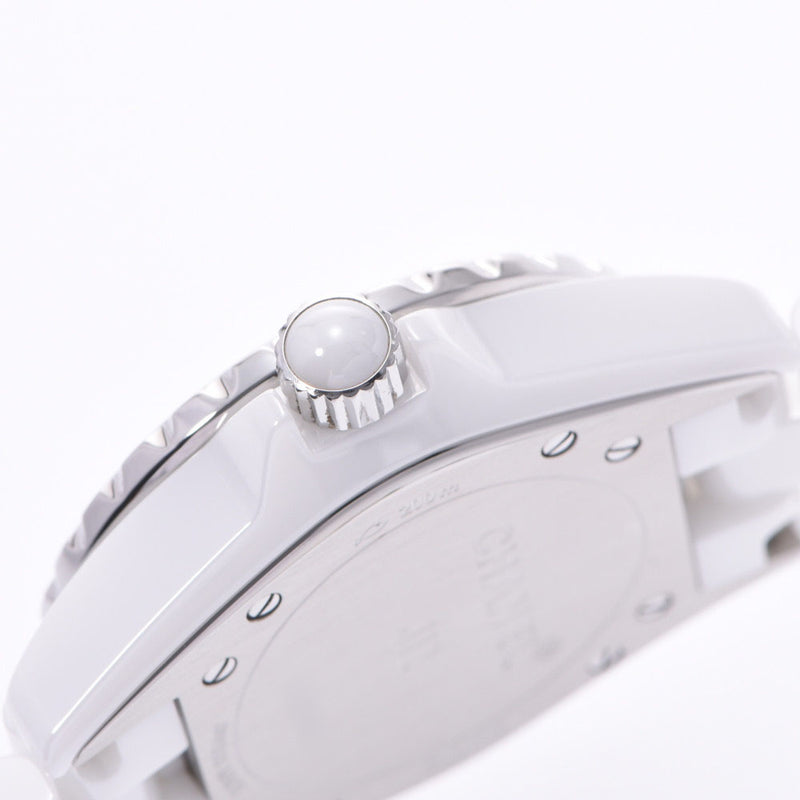 CHANEL Chanel J12 33mm 12P Diamond New Buckle H1628 Boys White Ceramic/SS Watch Quartz White Dial A Rank Used Ginzo