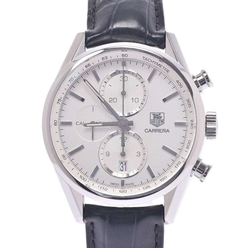 Tag Heuer Tag Heuer Carrera Chronograph Caliber 1887 CAR2111.FC626 Men's SS / Leather Watch Automatic Silver Diameter A-Rank Used Silgrin