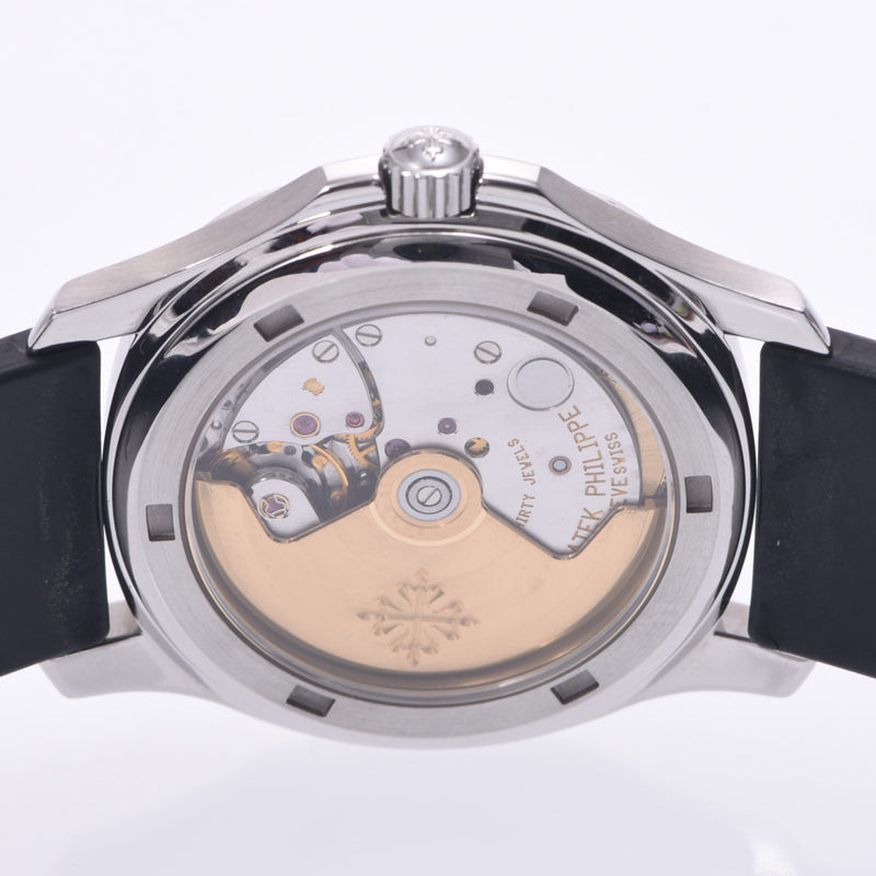 PATEK PHILIPPE 百达菲利浦 AquaNote 背面 5066A-001 男孩 SS/橡胶手表自动绕组黑色表盘 A 级二手银藏