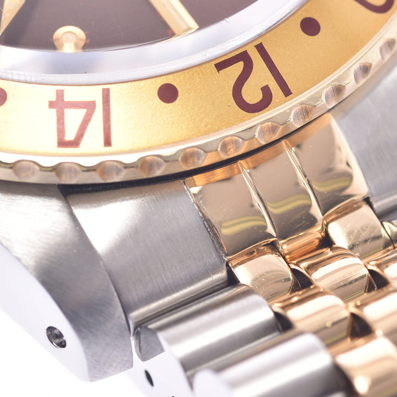 ROLEX ロレックス GMTマスター フジツボダイヤル 16753 メンズ YG/SS 腕時計 自動巻き ブラウン文字盤 ABランク 中古 銀蔵