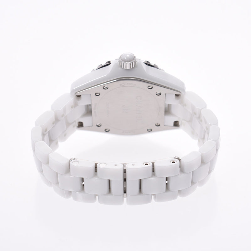 CHANEL Chanel J12 33mm 12P diamond H1628 Boys white ceramic /SS watch quartz white clockface A rank used silver storehouse