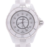 CHANEL Chanel J12 33mm 12P diamond H1628 Boys white ceramic /SS watch quartz white clockface A rank used silver storehouse