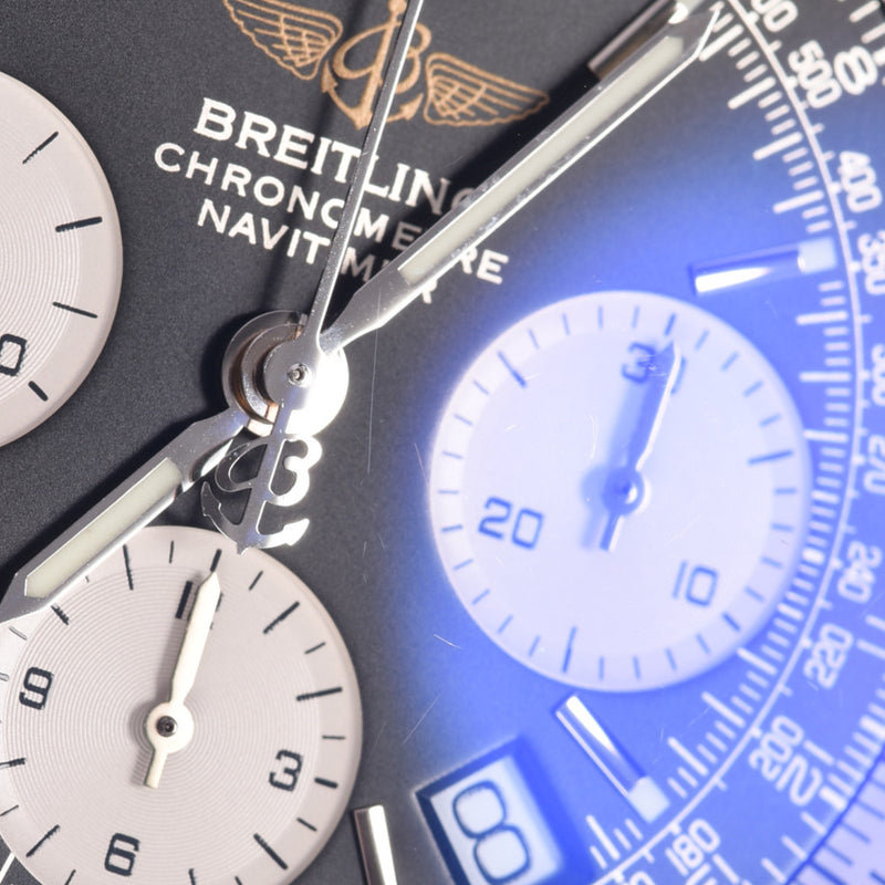 Breitling Breitling航行定时器日计时码表A23322男士SS手表自动伤口黑色桌A排名使用过Silgrin