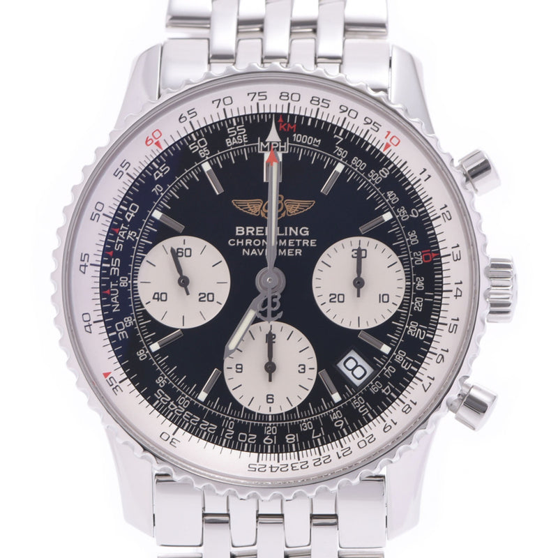 BREITLING Breitling Navigation Timer Day Chronograph A23322 Men's SS Watch Automatic Wound Black Table A-Rank Used Silgrin