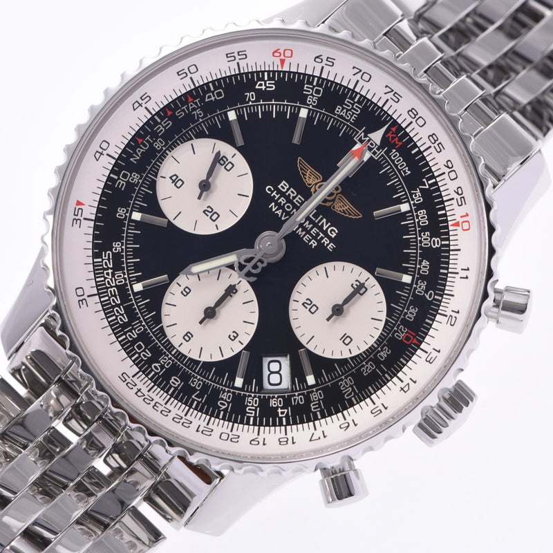 BREITLING Breitling Navigation Timer Day Chronograph A23322 Men's SS Watch Automatic Wound Black Table A-Rank Used Silgrin