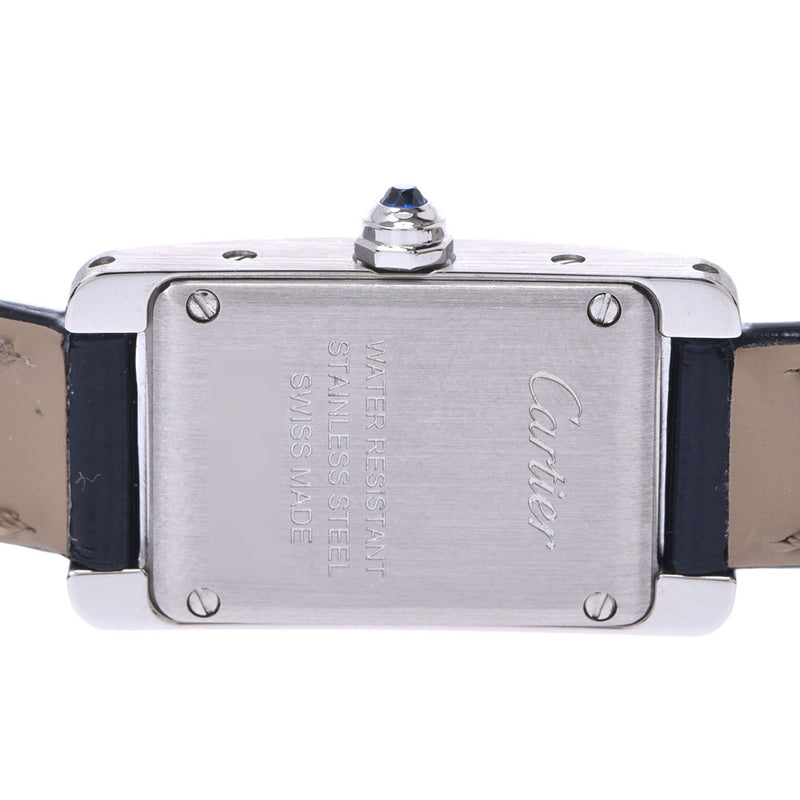 CARTIER Cartier Tank American WSTA0032 Ladies SS/Leather Watch Quartz Silver Dial A Rank Used Ginzo