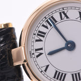 CARTIER Cartier Mini Vendome Antique Ladies YG/Leather Watch Quartz White Dial AB Rank Used Ginzo