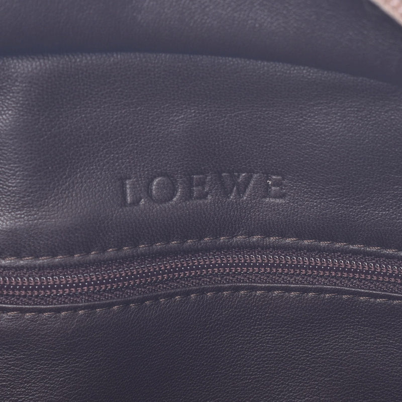 LOEWE ロエベ ラインストーン ピンクベージュ系 シルバー金具 レディース スエード ハンドバッグ Bランク 中古 銀蔵