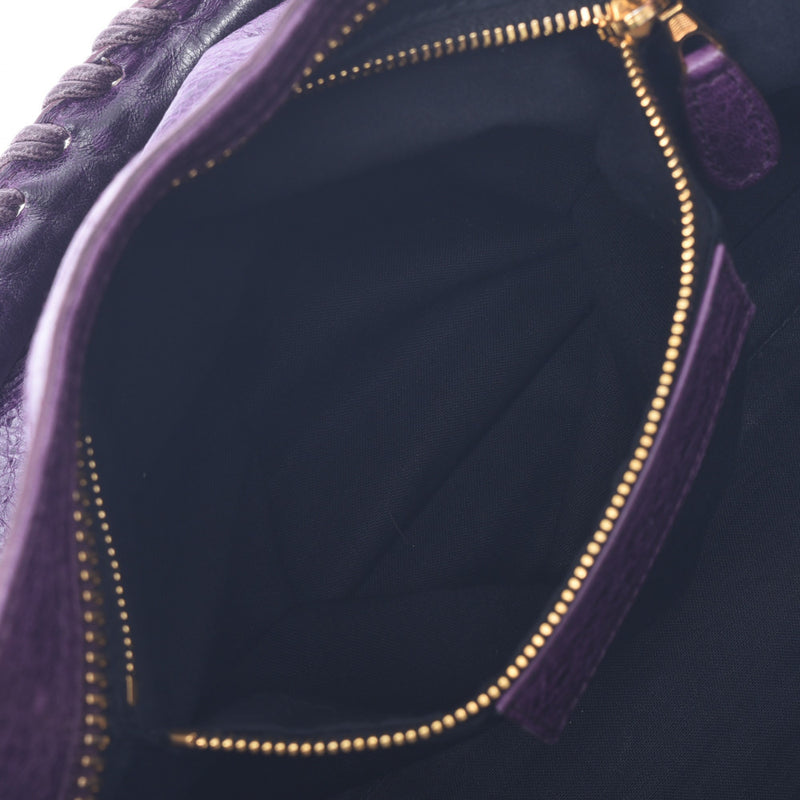 Balenciaga Valenciaga The Giant City 2way Bag Purple Gold Bracket 173084 Women's Curf Handbag B Rank Used Sinkjo