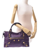 Balenciaga Valenciaga The Giant City 2way Bag Purple Gold Bracket 173084 Women's Curf Handbag B Rank Used Sinkjo