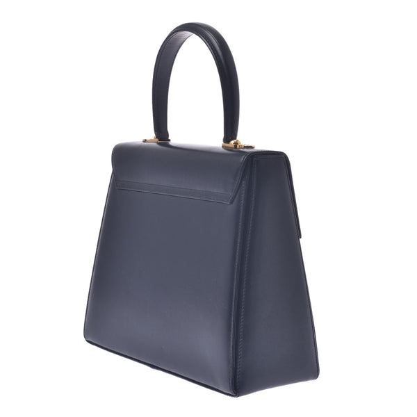 Salvatore Ferragamo Ferragamo Gantini Black Gold Bracket Women's Curf Handbag B Rank Used Silgrin