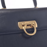 Salvatore Ferragamo Ferragamo Gantini Black Gold Bracket Women's Curf Handbag B Rank Used Silgrin