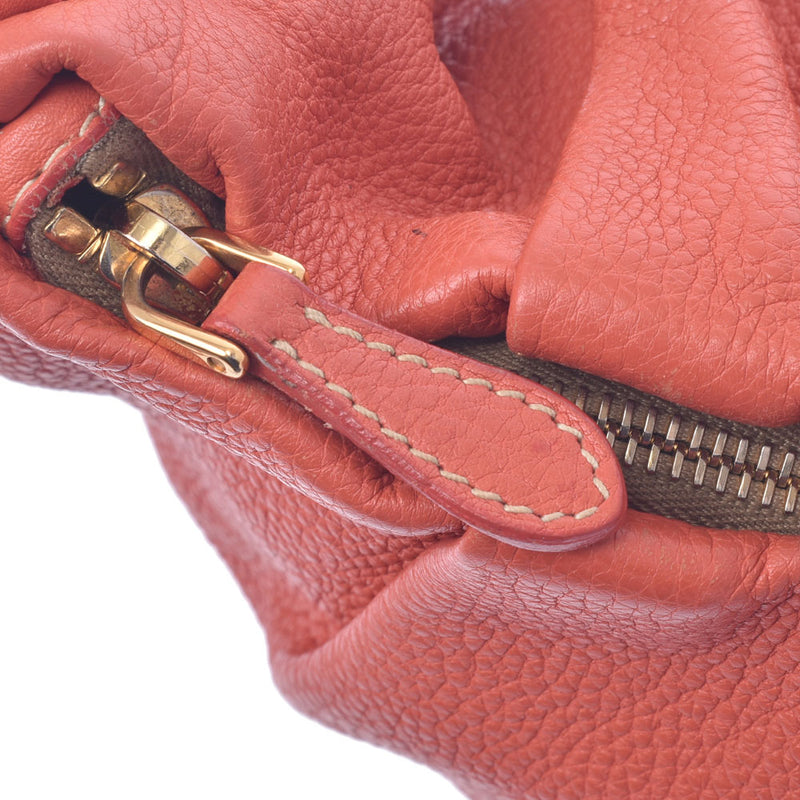 Prada One Shoulder Bag Vermilion Gold Fittings Ladies Semi