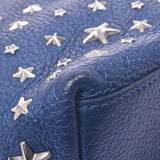 Jimmy Choo Jimmy Choo Tote Bag Mini Star Studs Metallic Blue Silver Bracket Ladies Curf Handbags AB Rank Used Silgrin