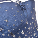 Jimmy Choo Jimmy Choo Tote Bag Mini Star Studs Metallic Blue Silver Bracket Ladies Curf Handbags AB Rank Used Silgrin